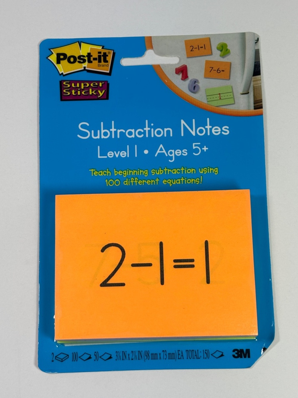 Post-It Notes Educational Addition & Subtraction Sticky Notes NEW - Picture 5 of 6